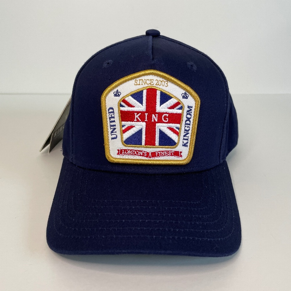 NEW King Hat Blue High Point Strapback Great Britain Union Jack Men